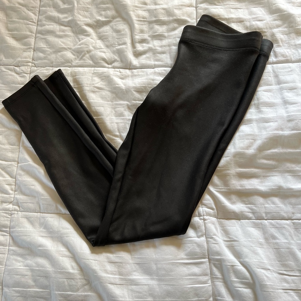 Express Black Brushed Faux Leather Leggings size S